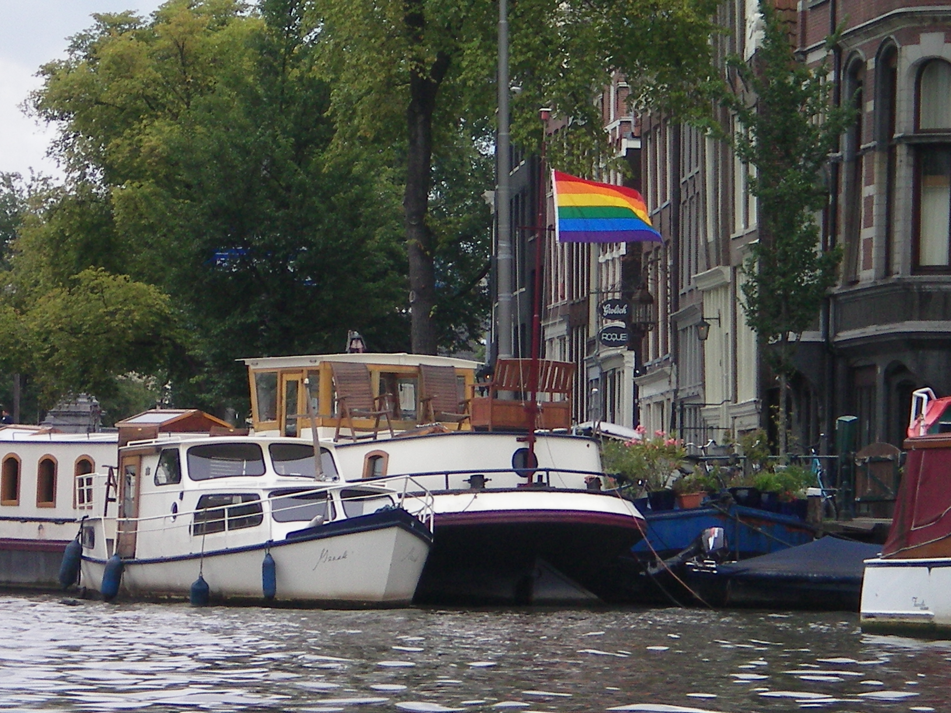 Rainbow flag flies high in Amsterdam