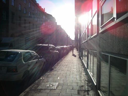 Late afternoon sun on Surbrunnsgatan in Stockholm