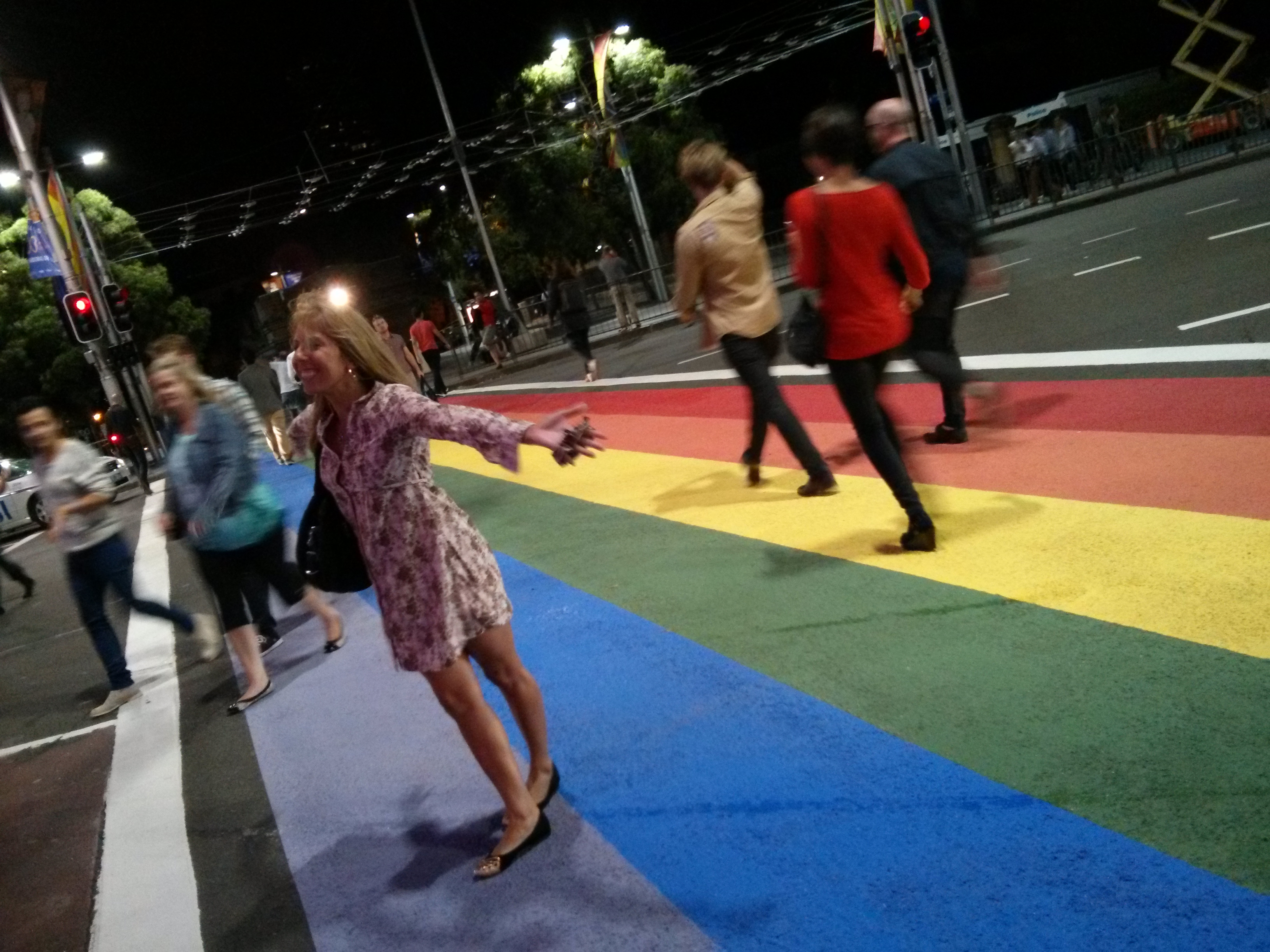Rainbow Footpath on Sydney's Oxford Street